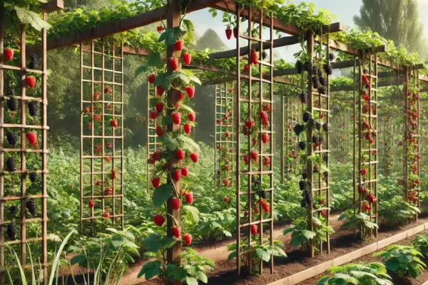 Métodos para Colheita de Framboesas e Amoras com Suporte de Treliças