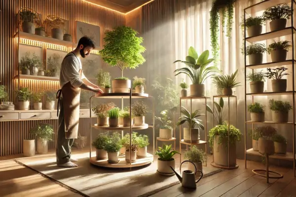 Técnicas de Rotação de Vasos para Manutenção de Jardim em Áreas com Iluminação Indireta