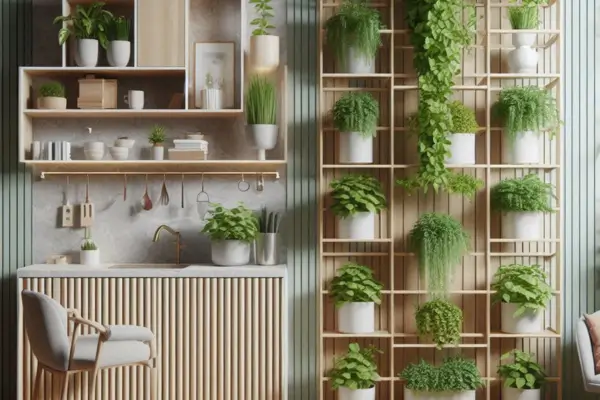 Organizando uma Horta Elevada de Hortelã em Prateleiras Modulares para Interiores