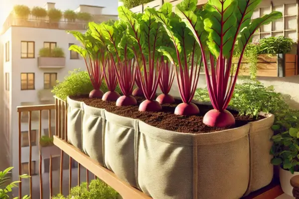 Como Montar uma Horta Elevada de Beterraba em Recipientes de Tecido para Sacadas