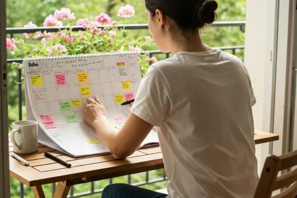 Calendário Semanal de Tarefas para Conservação e Limpeza de Áreas Verdes em Apartamentos